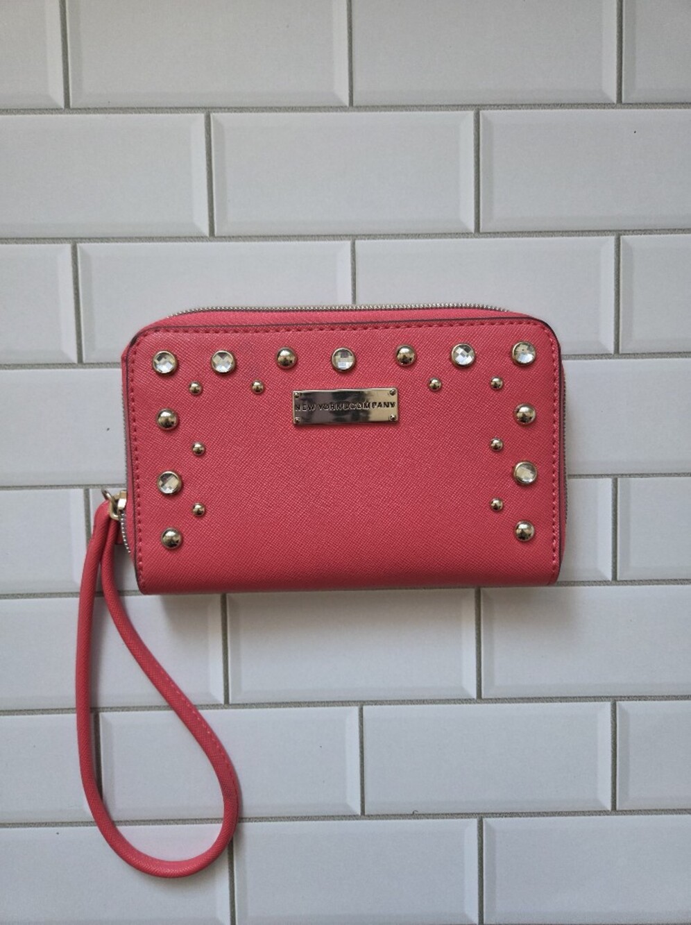 NY & Company Coral Studded Wristlet Wallet